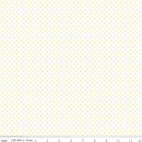 Swiss Dot in Yellow on White