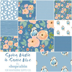 Spring Birdie Fat Quarter Bundle in Serene Blue