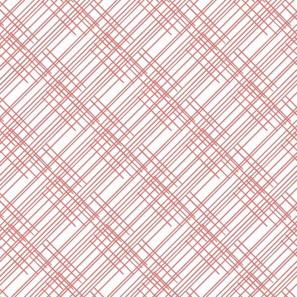 Thatched in Living Coral on White