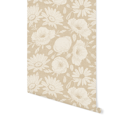 Floral Silhouette in Tan