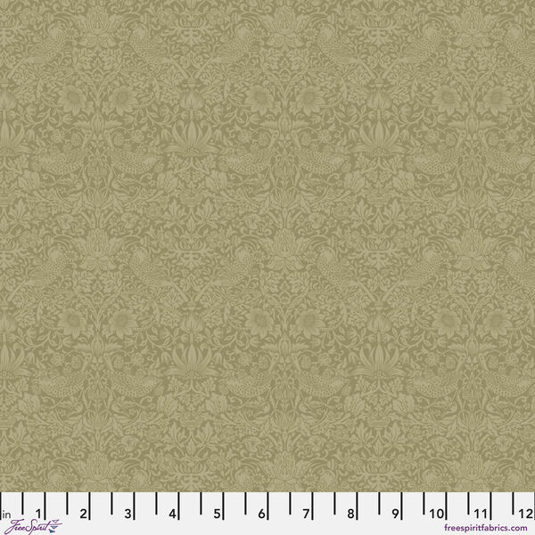 Tonal Strawberry Thief in Olive Fruit