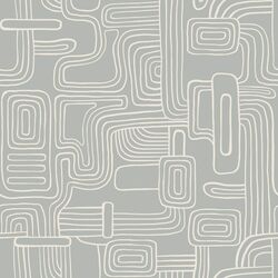 Organic Lines in Cream on Grey