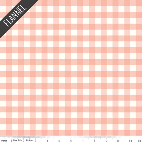 Gingham Flannel in Coral