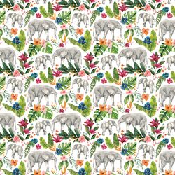 Little Blooming Elephants in White