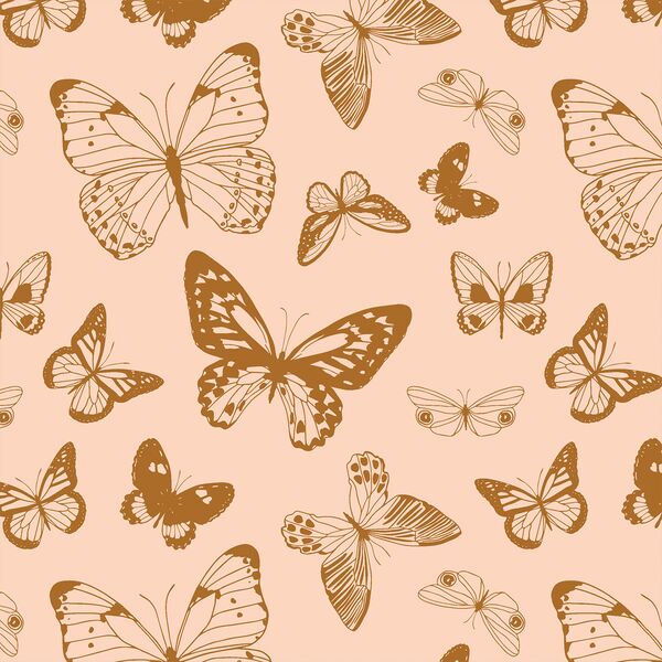 Boho Butterflies in Caramel Blush