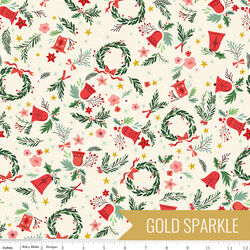Berries and Boughs in Ivory Sparkle