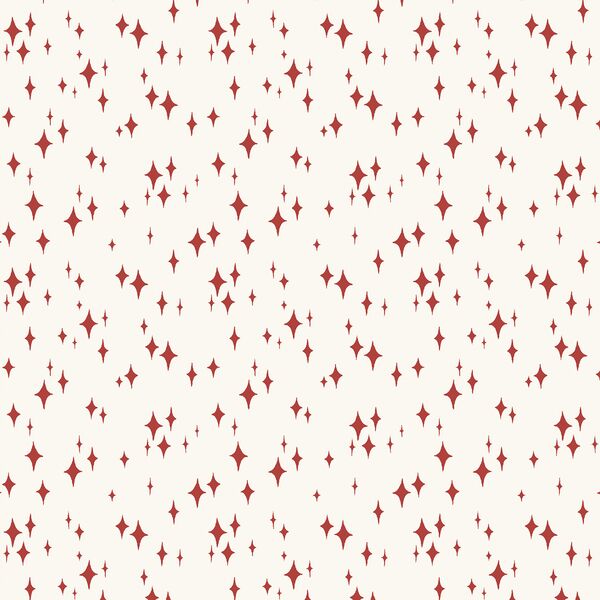 Starry Night in Red on Cream