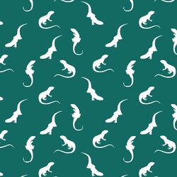 Iguana Silhouette in Emerald