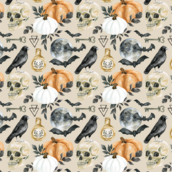 Small Halloween Icons in Taupe