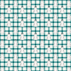 Little Penguin in Teal Plaid