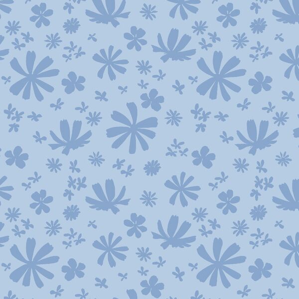 Silhouette Blooms in Sky Blue