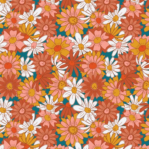 Blooming Daisies in Rainbow