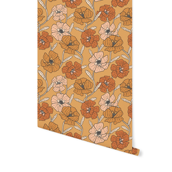 Poppy Floral in Amber Gold