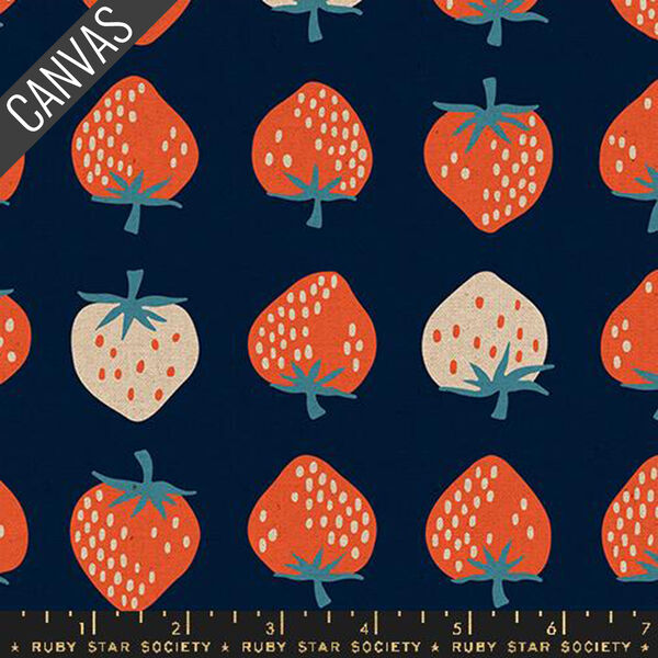 Strawberry Canvas in Navy