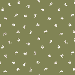 Tiny Bunnies in Olive Green