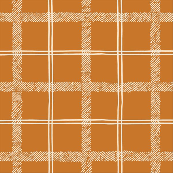 Large Textured Tartan in Burnt Orange
