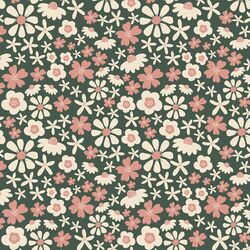 Groovy Autumn Floral in Dark Spruce