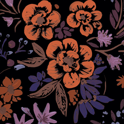 Large Devon Floral in Vintage Halloween