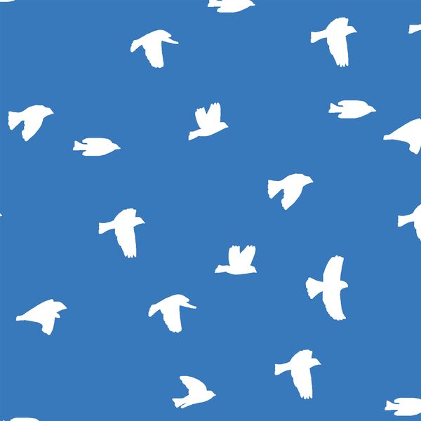 Flock Silhouette in Cerulean