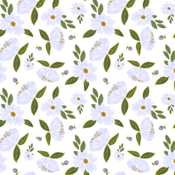 Scattered Blooms in White