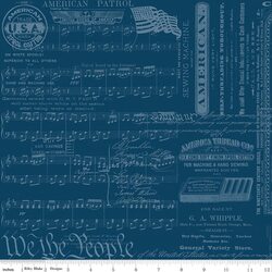 Patriotic Text in Blue