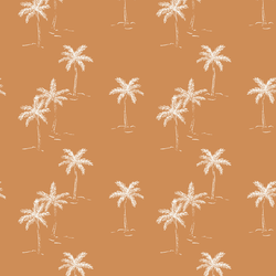 Sketched Palms in Golden Brown