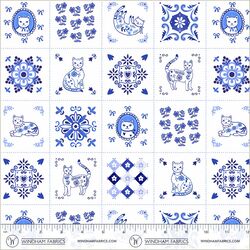 Tiny Tiles in White Blue