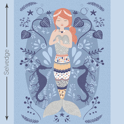 Calypso Quilt Panel in Poseidon