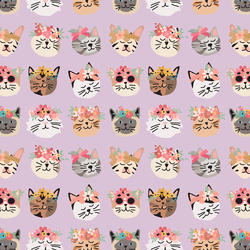 Flower Cats in Lilac