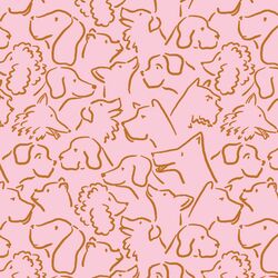 Large Happy Dogs in Bubblegum