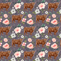 Little Highland Cow in Plum