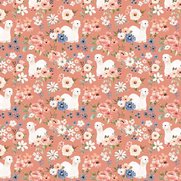 Little Blooming Llamas in Wild Rose