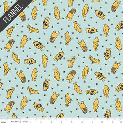 Winnie the Pooh Toss Flannel in Blue