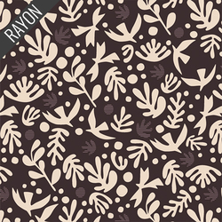 Boho Birds Rayon in Truffle