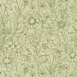 Sketched Garden in Fern Green