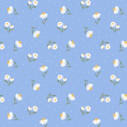Scattered Daisies in Sky Blue