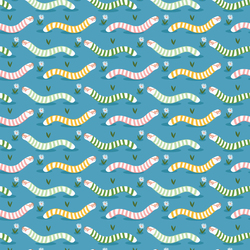 Wise Worms in Dark Turquoise