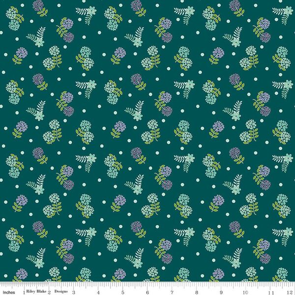 Blossoms in Teal