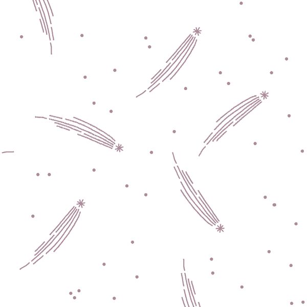 Meteor Shower in Celestial on White