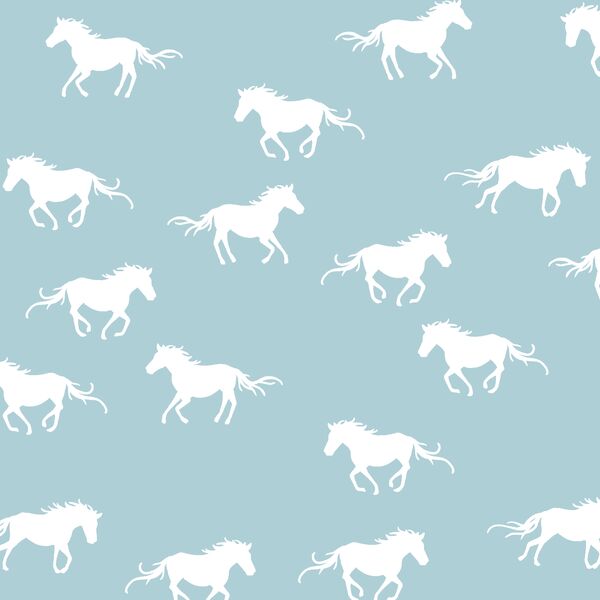 Horse Silhouette in Powder Blue