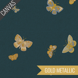Butterfly House Canvas in Blue Metallic