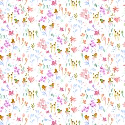 Butterfly Floral in White Cloud