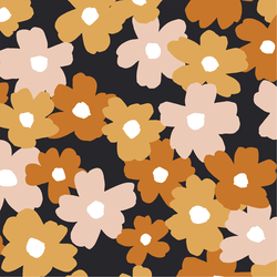 Large Fall Floral in Charcoal