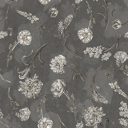 Tossed Floral in Gray