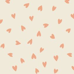 Large Tossed Hearts in Coral Pink