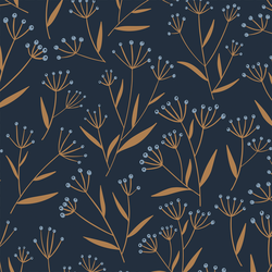 Winter Botanicals in Dark Navy