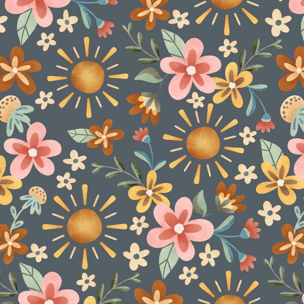 Glowing Sun Floral in Deep Sea