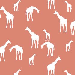 Giraffe Silhouette in Desert Rose