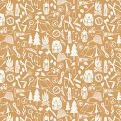 Camp Life Silhouette in Cream on Ochre