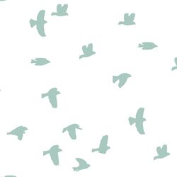 Flock Silhouette in Aspen on White